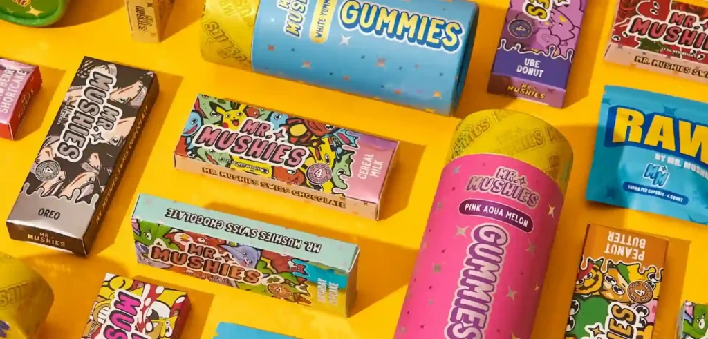 mr mushies chocolate bars and gummies
